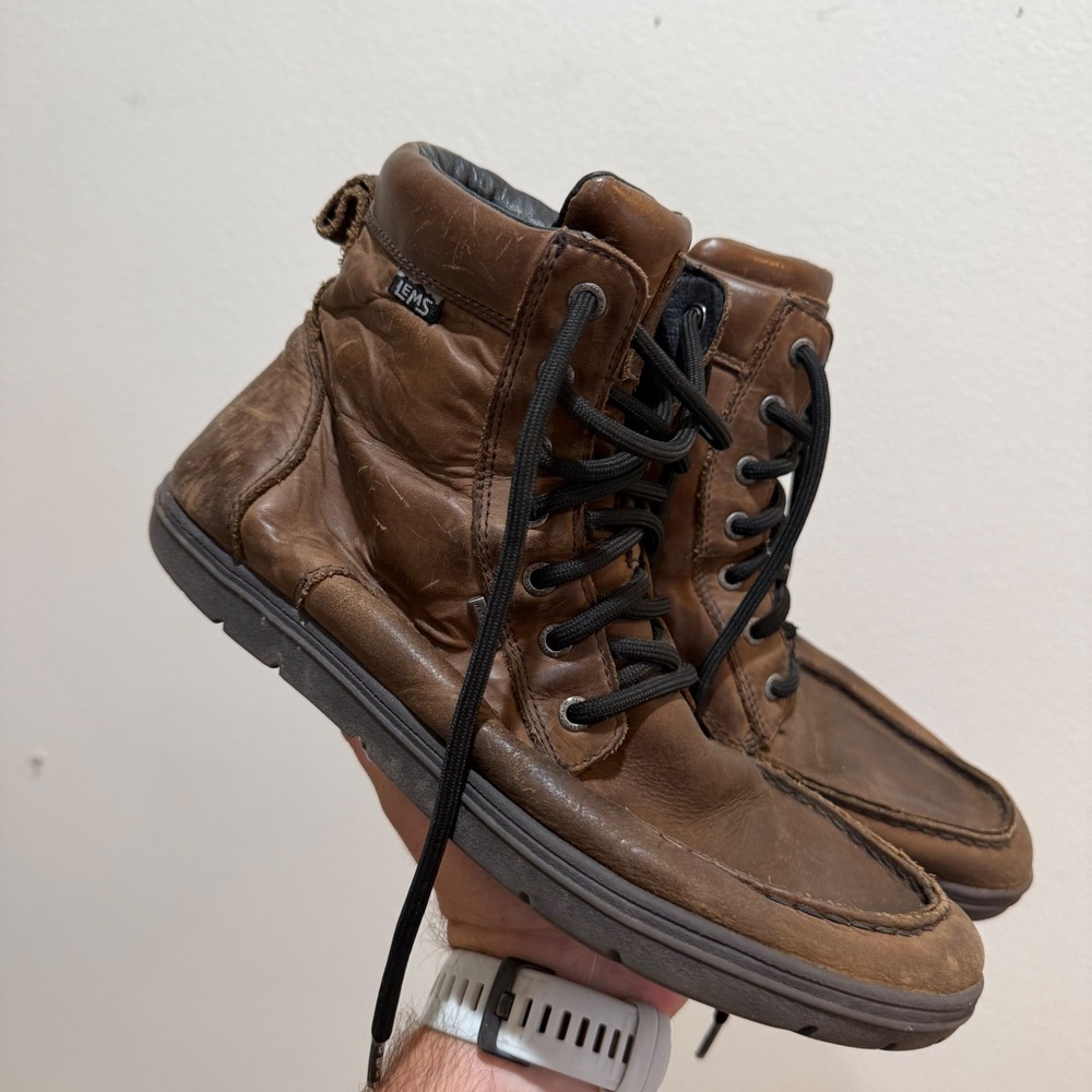 Lems Boulder Boot Waterproof Weathered Umber Leather Men 11 Women 12.5 LM190522